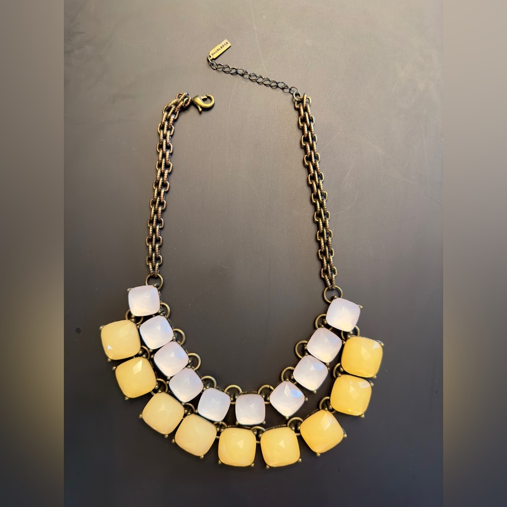 BaubleBar Pastel Statement Necklace | Blush Pink & Cream Bib Necklace